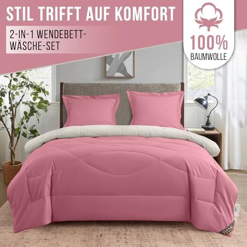 Oeko-TEX Zertifiziert_sleep komfortabel 4-jahreszeiten Bettdecke 135x200 Washbar Baumwolle & Mikrofaser Atmungsaktiv + K