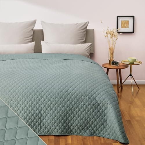 Blumtal Oeko-TEX zertifizierter Tagesdecke - Waschbar - Beige - 170x210 cm - Sofaüberwurf - Tagesdecke für Couch und Bet