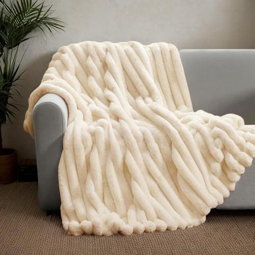 Kuscheldecke Milchsamt Blasen Decke Super Soft Warme Couchdecke 100 x 160cm White