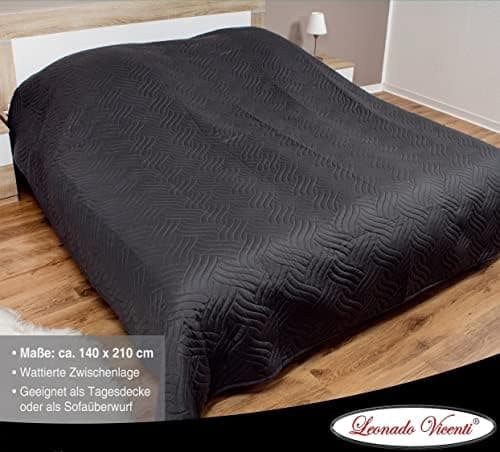 Leonardo Vicenti XXL Bettüberwurf Klassiche Tagesdecke für Familie und Invité zu Hause warm und bequem 150x200cm-control
