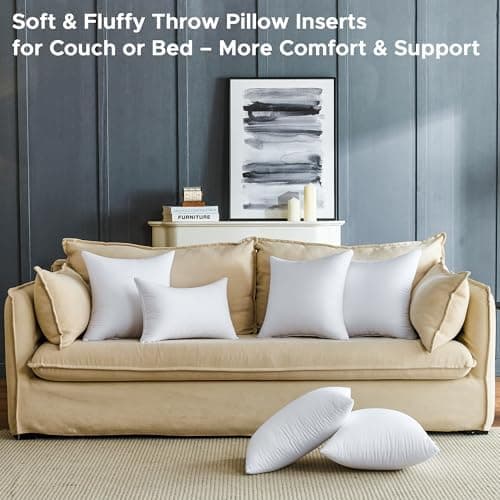 4er Set Kissenfüllung Quadratisch für Wohnzimmer und Couch Kopfkissen Zierkissen Innenkissen Weiße Dekokissen
| 4er Set