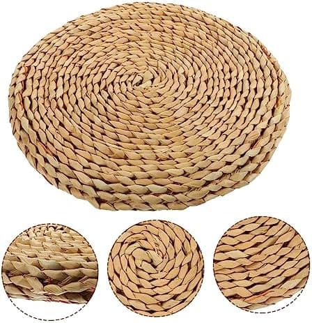 BESTOYARD Floor Pillow Handgewebtes Yoga-Sitzkissen Für Anfänger Rund Aus Stabilen Naturmaterialien Für Zuhause Und Yoga