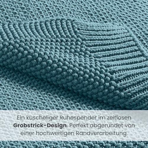 Oeko-Tex Wolle-Look Strickdecke Hellgrau Für Jungen Und Mädchen 70x100 - Wometo
