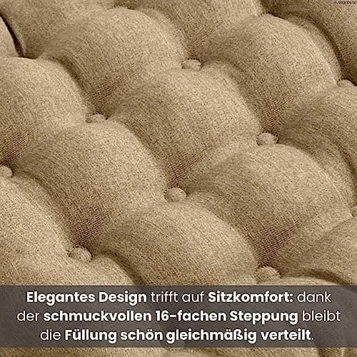 Wometo Sitzkissen Stuhl - dunkelgrau Oeko-TEX Sitzpolster mit Bändern für Indoor und Outdoor OEKO-TEX STANDARD 100  
Wom