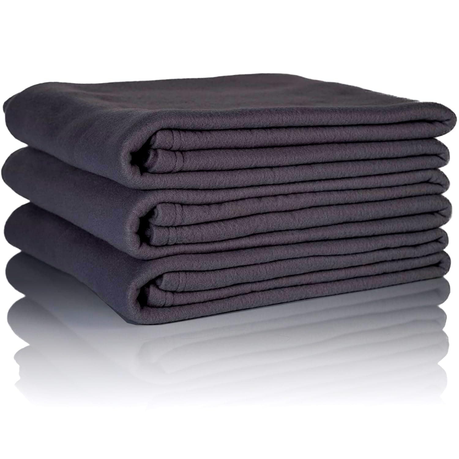 Glart Oeko Tex Fleecedecken 3er Set - anthrazit, 130x160 cm, 200g/m2 - ideale Wohndecke, Kuscheldecke & Sofaüberwurf | O