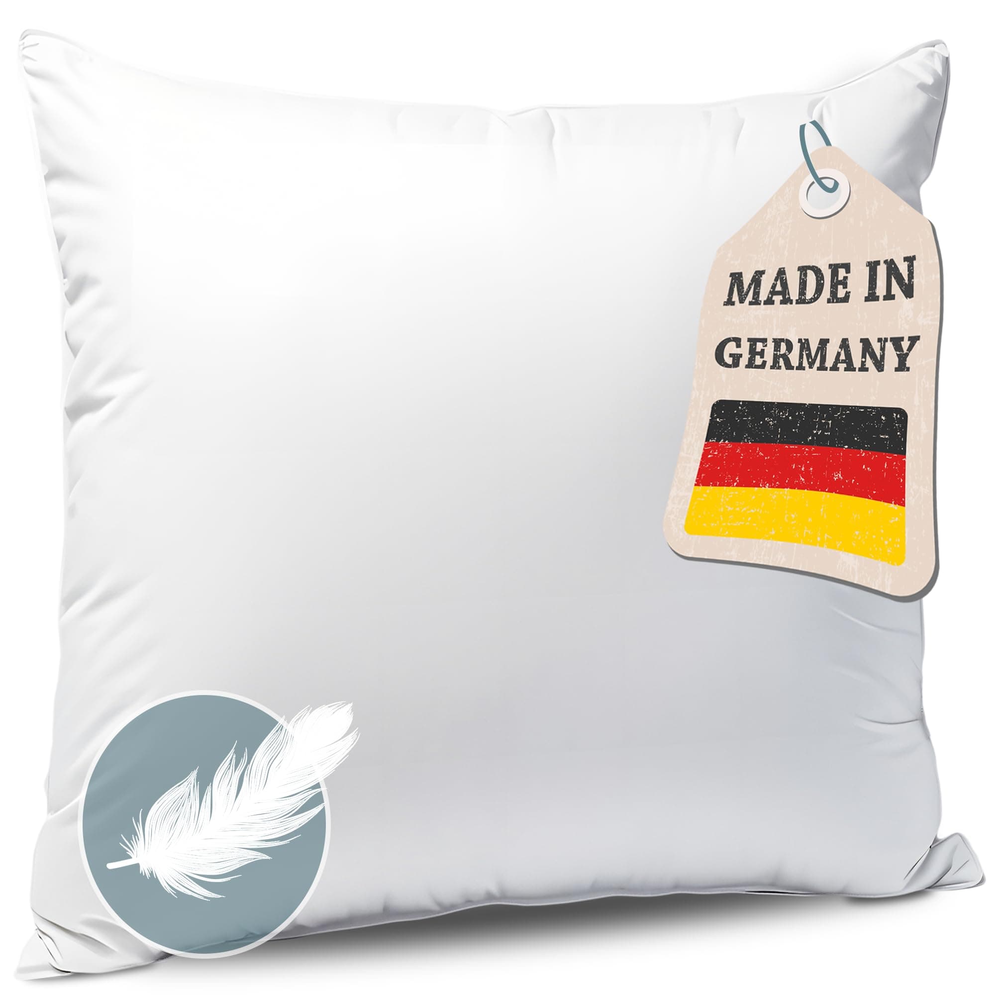 Knerst Federkissen - 100% Federfüllung - Baumwollbezug - Ökotex-Zertifiziert - Für erholsamen Schlaf - 80x80 - 1er Set