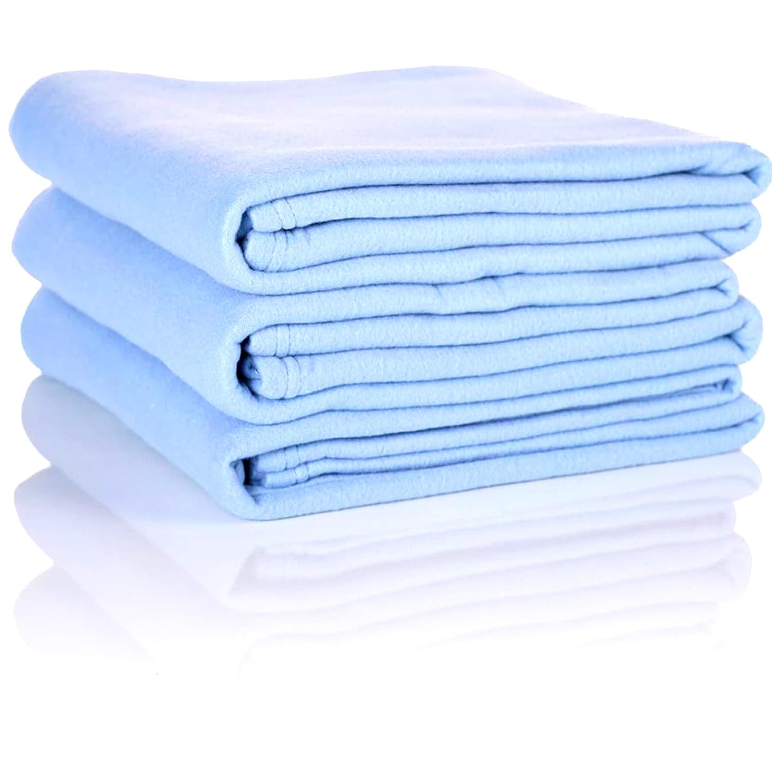 Oeko Tex Fleecedecken 3er Set - jeansblau, 130x160 cm, 200 g/m2 - Sofa- und Couchdecke - Picknick- und Kuscheldecke - OE