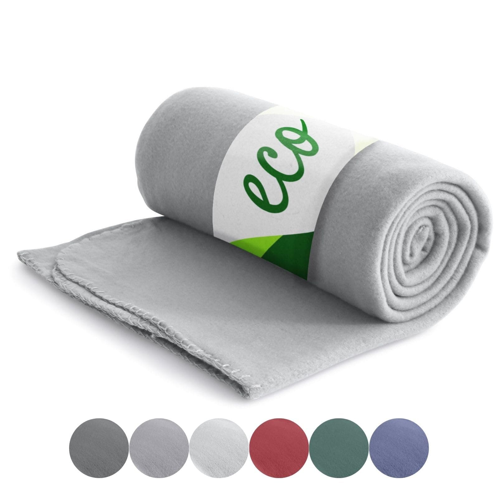 Wometo Eco Fleecedecke 100% recyceltes Material OekoTex geprüft - Hellgraubar Anti-Pilling 130x160 cm 400 g OEKO-TEX STA