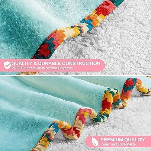 Rosa Sherpa Fleece Ärmeldecke für Frauen als Geschenk(te) warm und weich 152x125cm