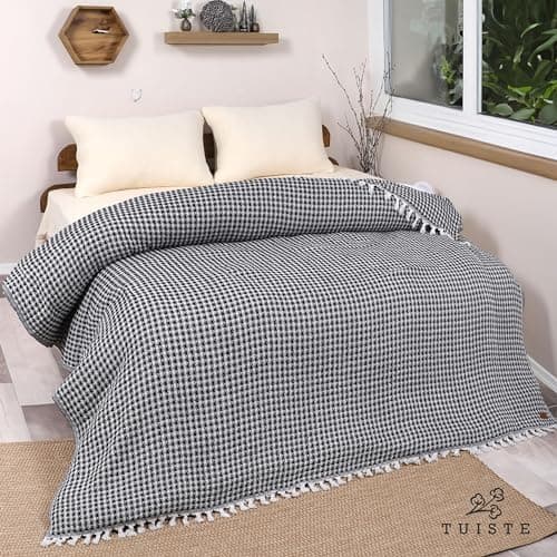 Premium Tagesdecke Einzelbett 150x200 Grau für Sofa und Bett