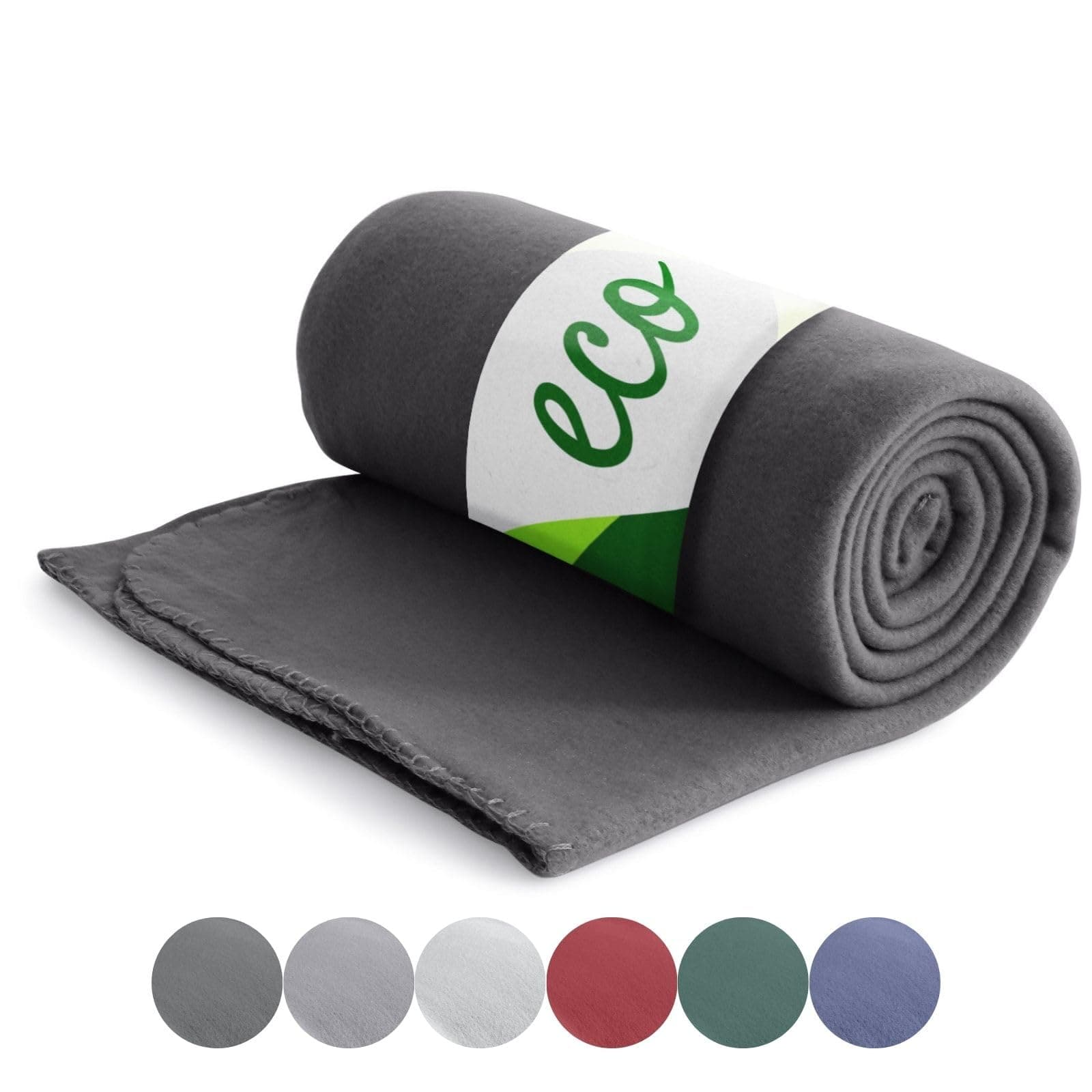 Wometo Eco Fleecedecke 100% recyceltes Material - Dunkelgrau ca. 400 g OEKO-TEX geprüft Anti-Pilling & Kettelrand

Womet