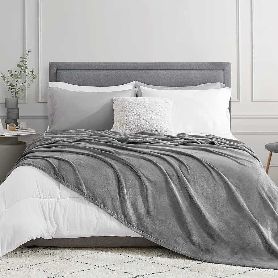 EHEYCIGA Flauschig weiche Kuscheldecke Grau 130x165 für Wohnzimmer und Sofa OEKO-TEX
| EHEYCIGA weiche warme Fleecedeck