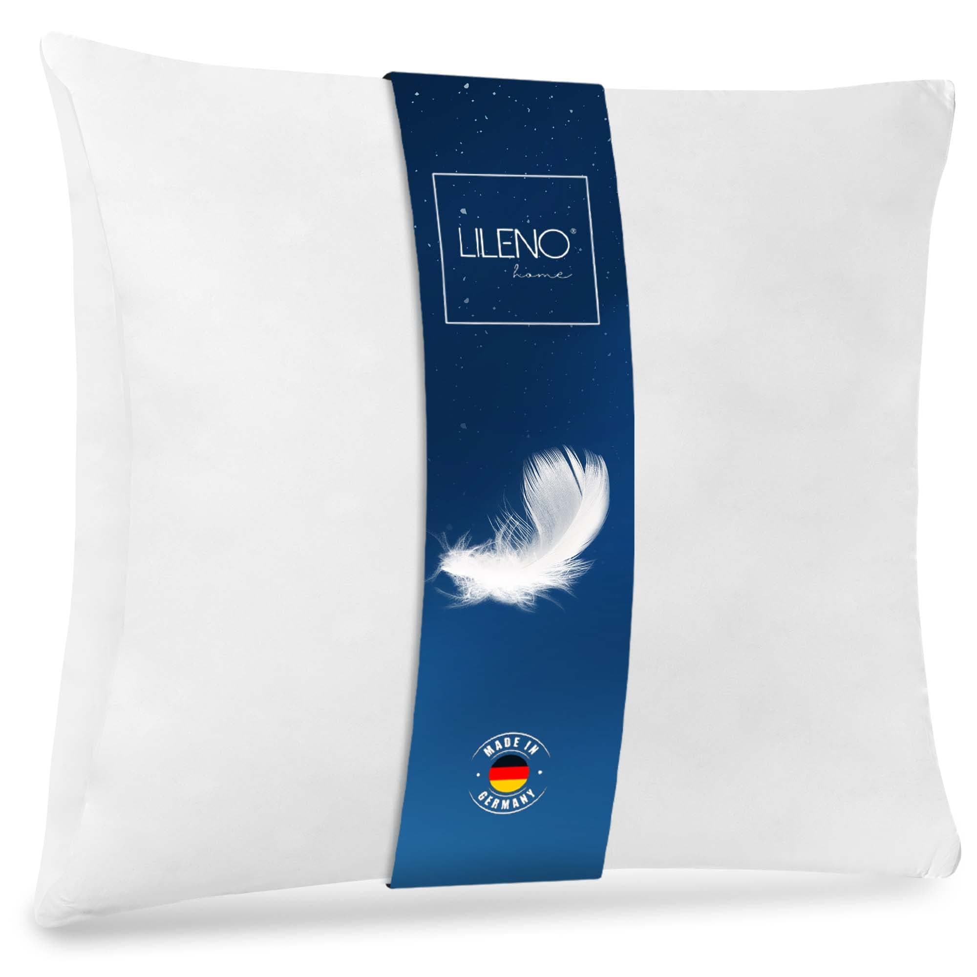 LILENO HOME Federkissen 40x40 cm - Perfekt für Allergiker und Kinder in der Nacht - Hochwertige Federkernkissen 300 g