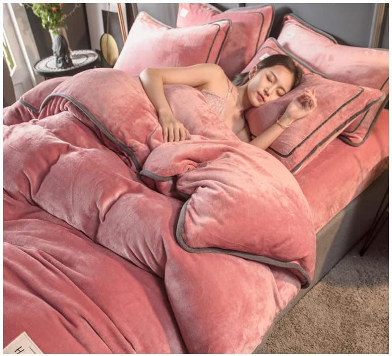TGPOLI Warmes BettwäSche-Set 200x220, Flauschiger Ssstoff, Weicher Bettbezug und Kissenbezug, ideal für Winter, 200x230c