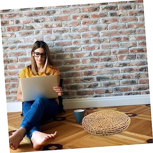 BESTOYARD Floor Pillow Handgewebtes Yoga-Sitzkissen Für Anfänger Rund Aus Stabilen Naturmaterialien Für Zuhause Und Yoga