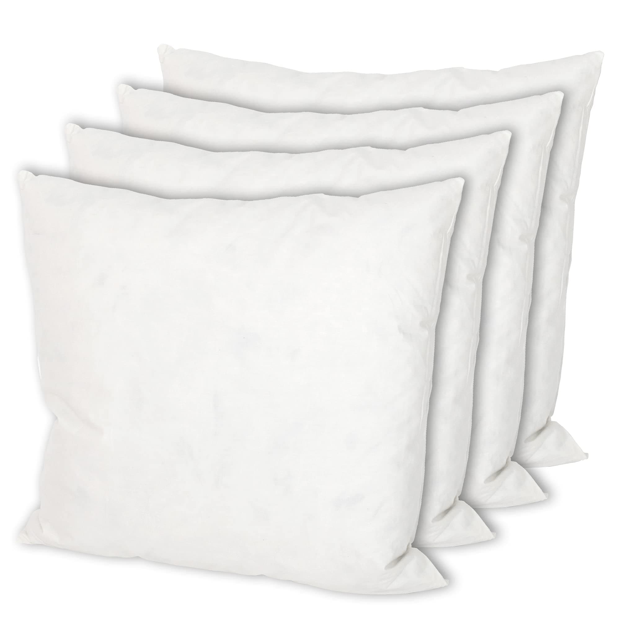 MSS e.K. 4er Set Federkissen - 50 cm x 50 cm - 100% Baumwolle - Milbenfrei - NOMITE Zertifiziert