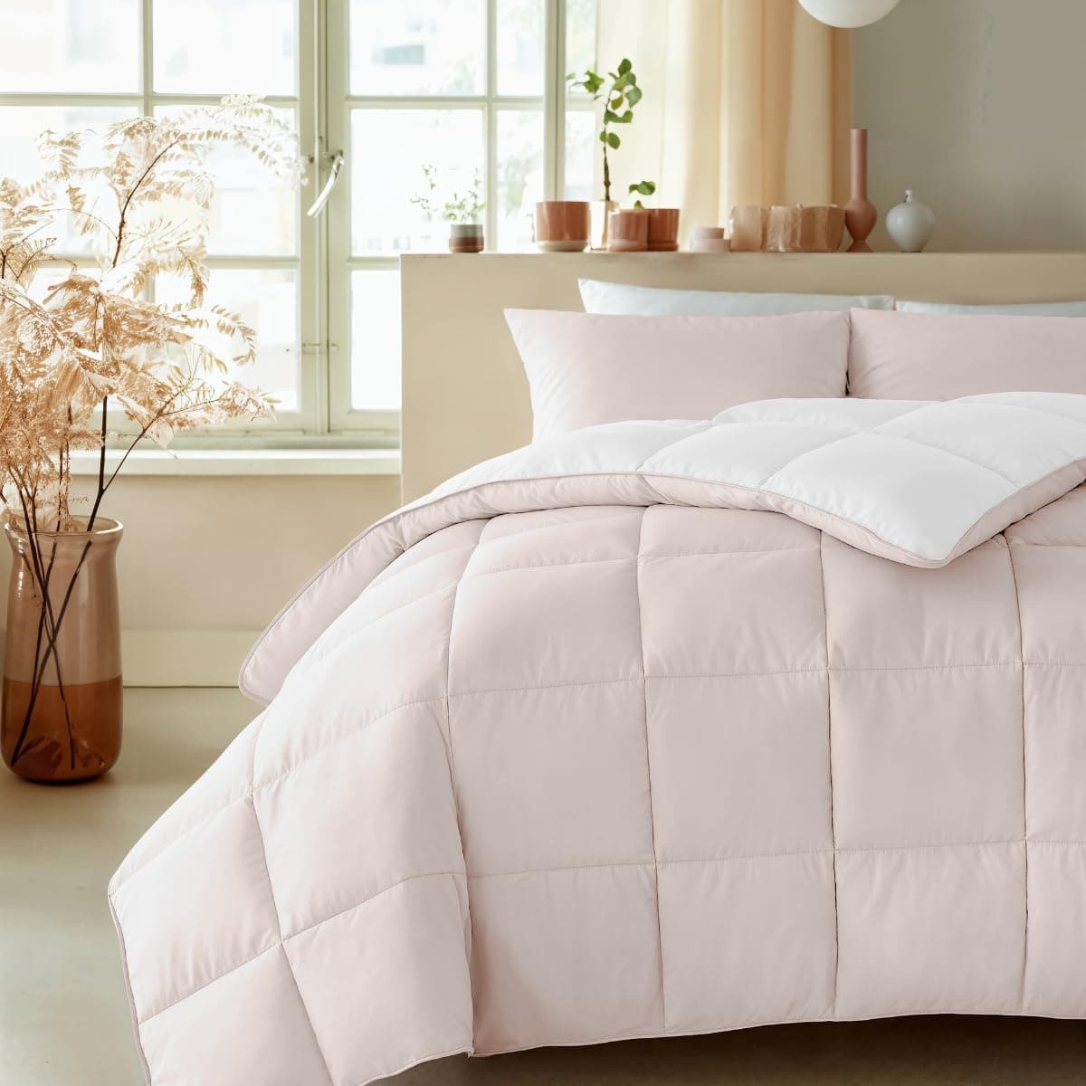 Zelesta Premiumbed 140x200 Doppelfach Daunendecke - Für Alle Jahreszeiten - Warm und Komfortabel - Waschbar -Anti-Allerg