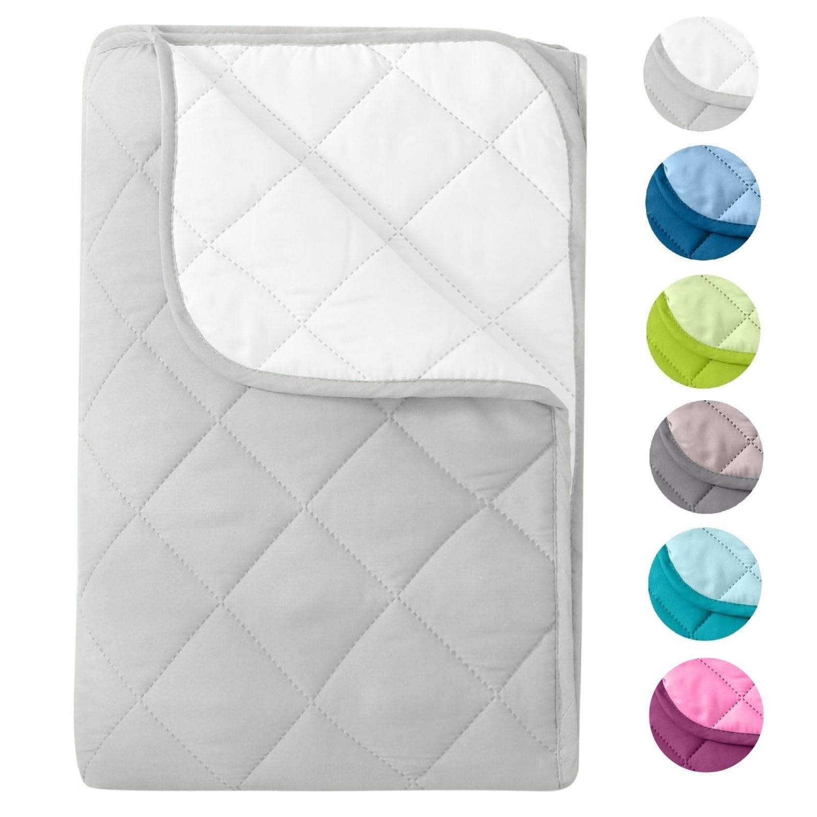 Wometo Microfaser Sommer Steppbettdecke 135x200 oekoTex - weiß Kochfest 95°C Sommerbett Leichtesteppbett für Camping und