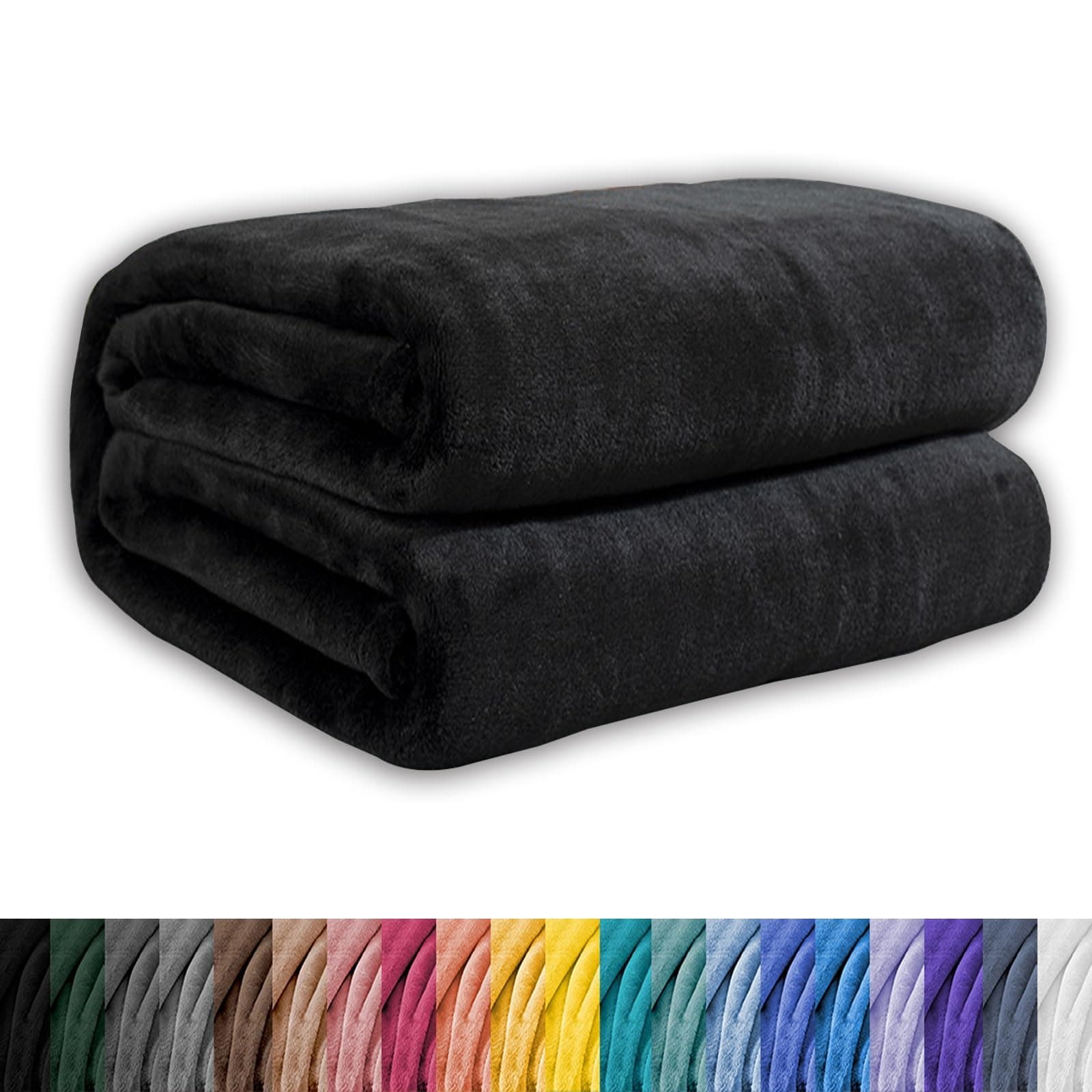 Kuscheldecke Flauschig Fleecedecke für Tiefen Schlaf und Bessere Erholung, Schwarz 130 x 160 cm