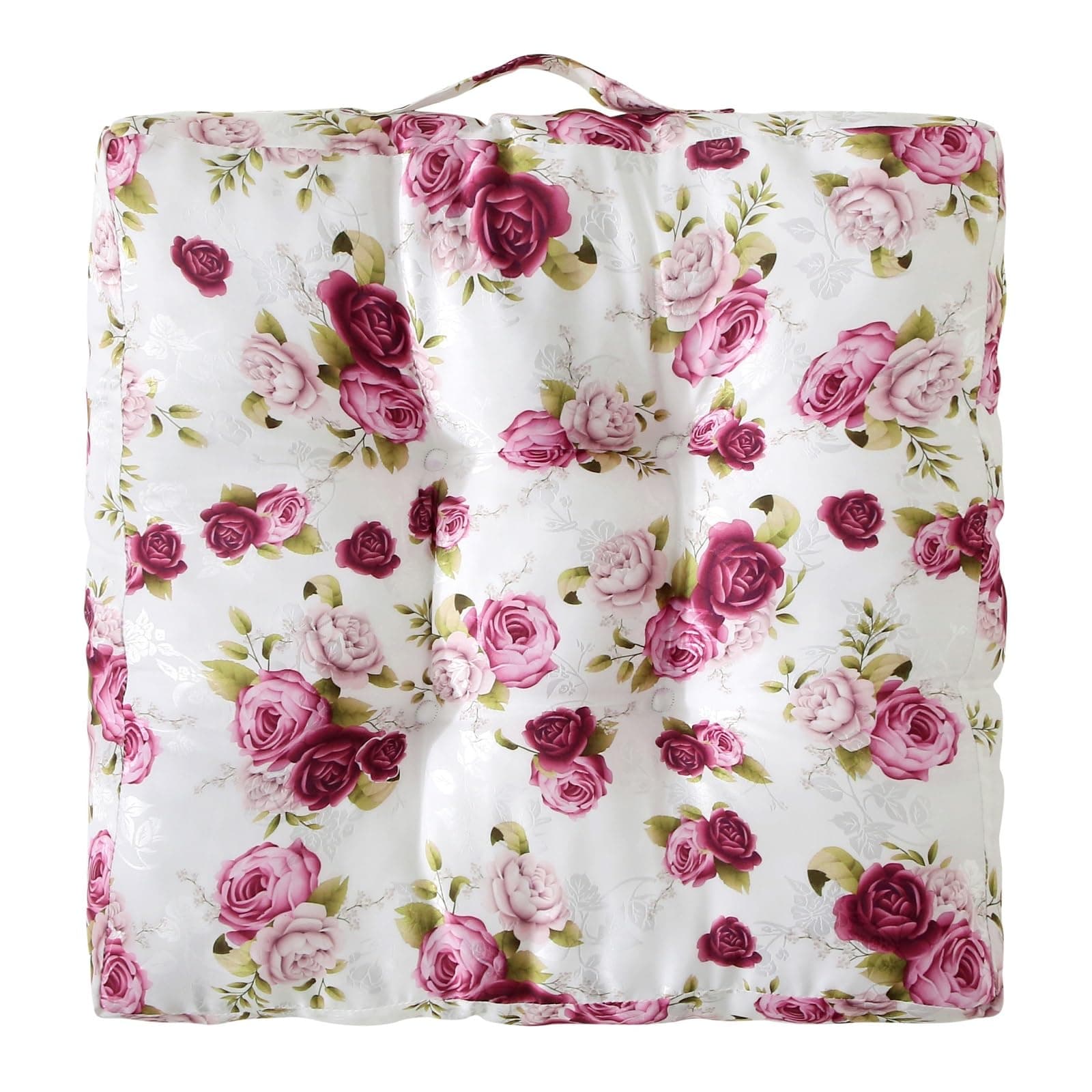 Wometo Sitzkissen Bodenkissen - Landhaus Rosen-Motiv für Indoor und Outdoor OEKO-TEX