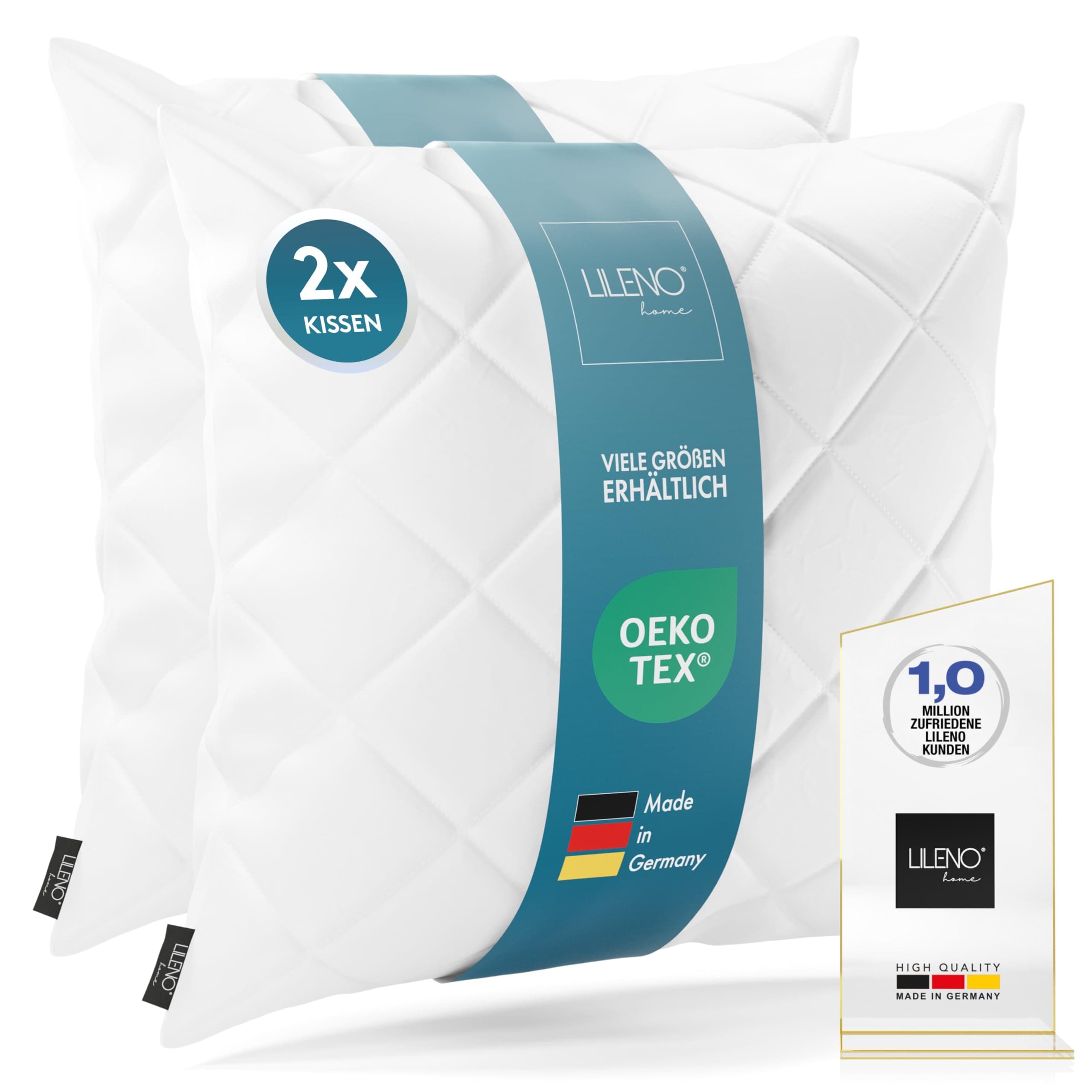 LILENO HOME 95°C waschbares Kissenfüllungsset - ideal für Allergiker - Polyester Innenkissen 40 x 40 cm als Couchkissen,