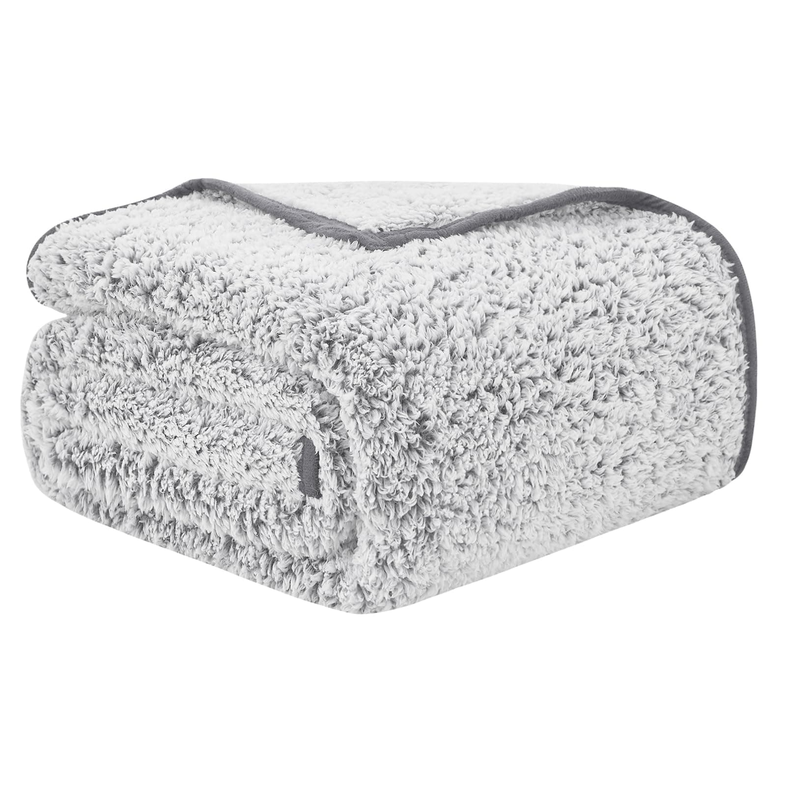 EMME Flauschige Sherpa Kuscheldecke Oeko-Tex 150x200 cm, perfekt für Winterspazieren und Relaxen - doppelseitig weich, l