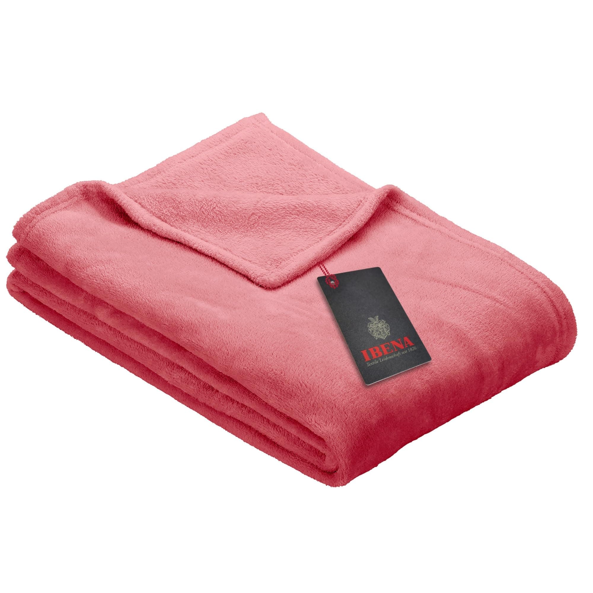 Ibena Kuscheldecke Olbia - flauschig, warm & waschbar, ideal für Kinder im Rose Farbton OEKO-TEX STANDARD 100  
Ibena Ku