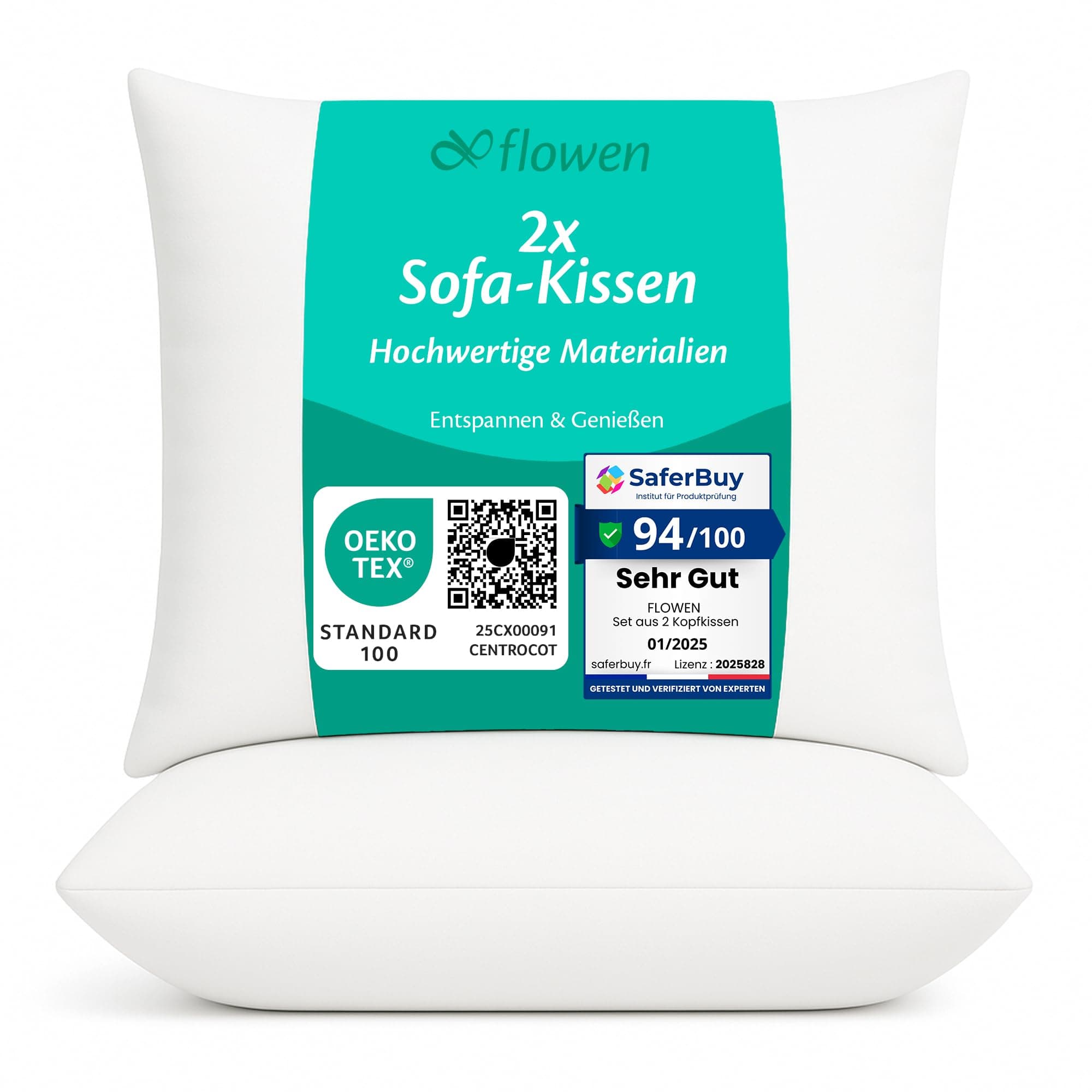 Flowen Kopfkissen 40x40 2er Set Hypoallergene Anti-Milben Weiche Waschmaschinenfest
Flowen Dekokissen 40x40 Hypoallergen