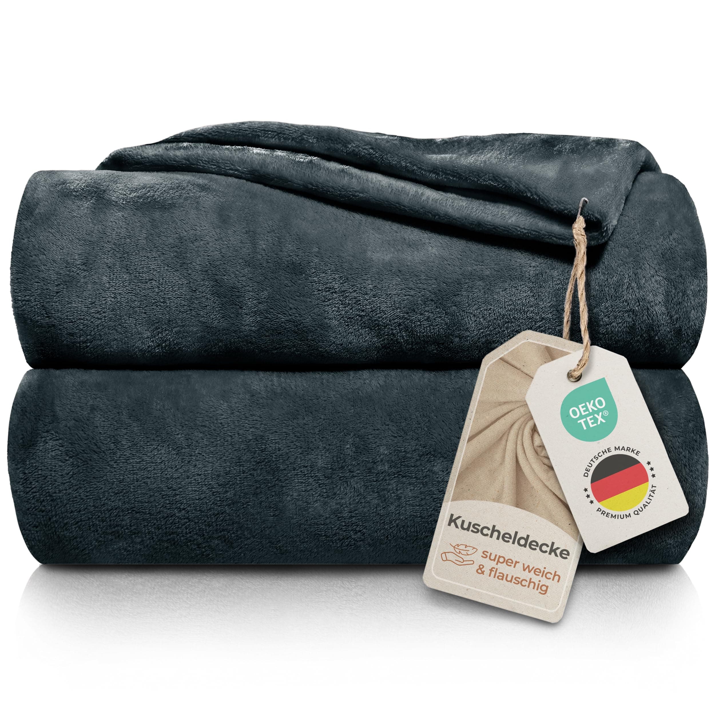 Gräfenstayn® Kuscheldecke flauschig & super weich - hochwertige Fleecedecke als Wohndecke & Tagesdecke - Overlap-Decke f