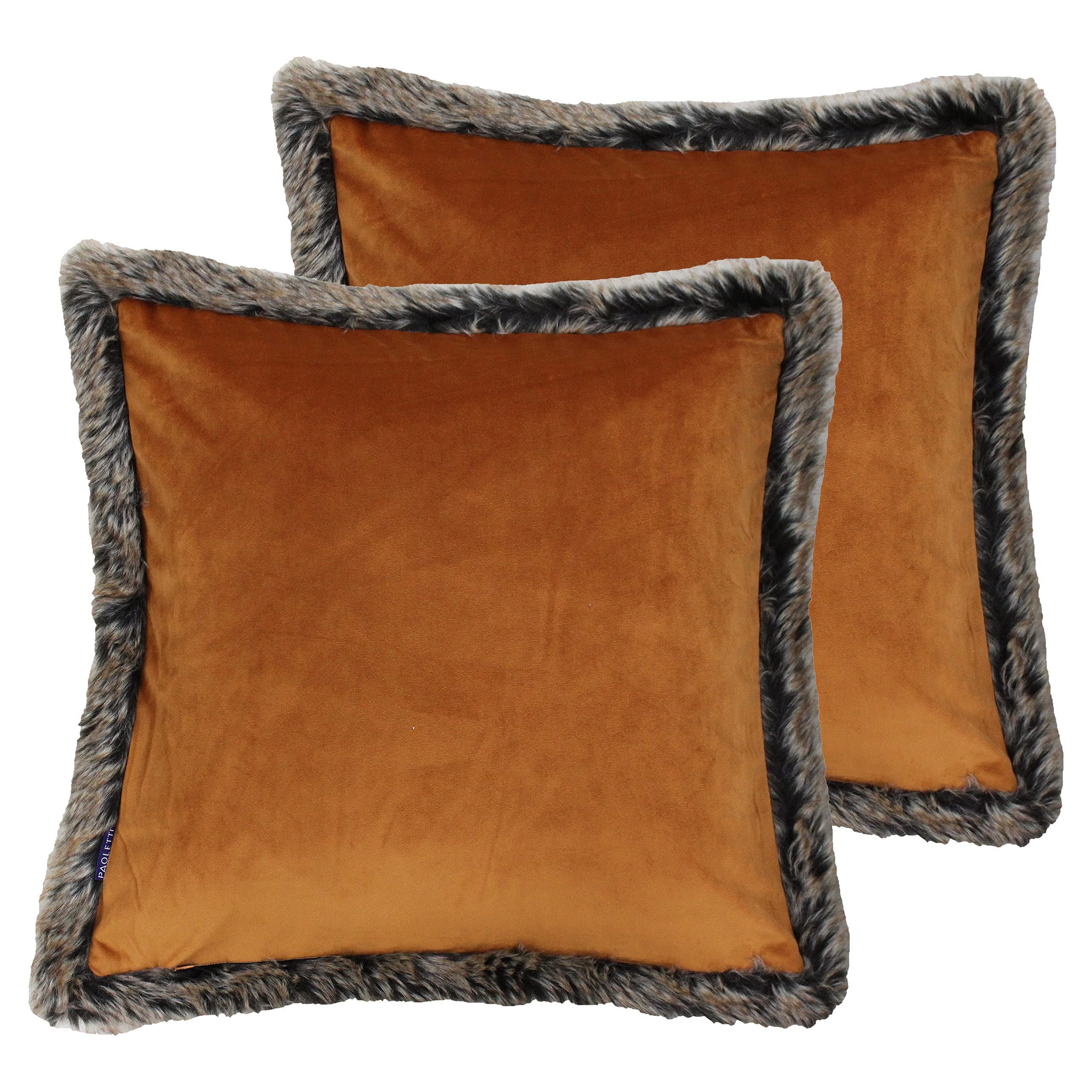 Paoletti Kiruna Twin Pack-Feder gefüllte Kissen, Samt, Rost, 45x45 cm,.TOP-Schlafkomfort-für-Idealisten.