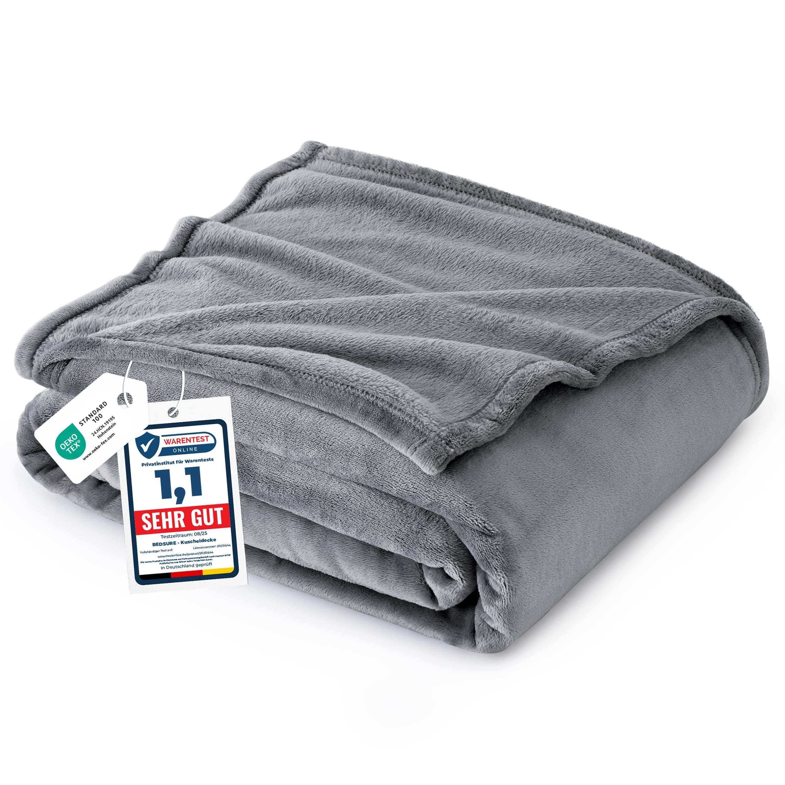 BEDSURE Wohndecke Warm Grau - Weich, Fleecedecke für Frauen, Couch Überwurf 150x200cm